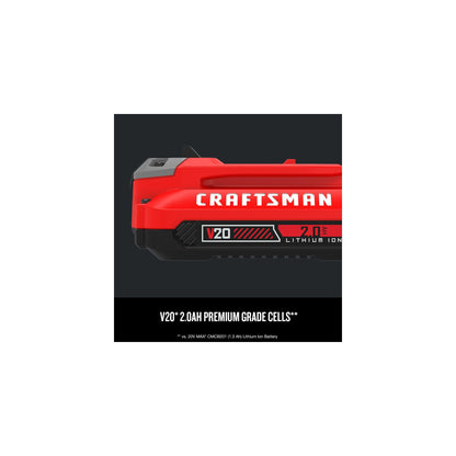 CRAFTSMAN V20 2Ah Lithium Ion Power Tool Battery 2-Pack and Charger Starter Kit (CMCB202-2CK)