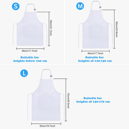 SUNLAND Kids Apron And Hat Set Children Chef Apron For Cooking Baking Painting White(S:3-6 Years)¡­