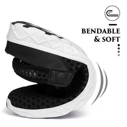 SAGUARO Men's Women's Quick Dry Garden Shoes Lightweight Breathable Gardening Clog Water Shoes Mesh Sandals for Sports Outdoor Beach Pool Exercise Black 10 Women/8 Men