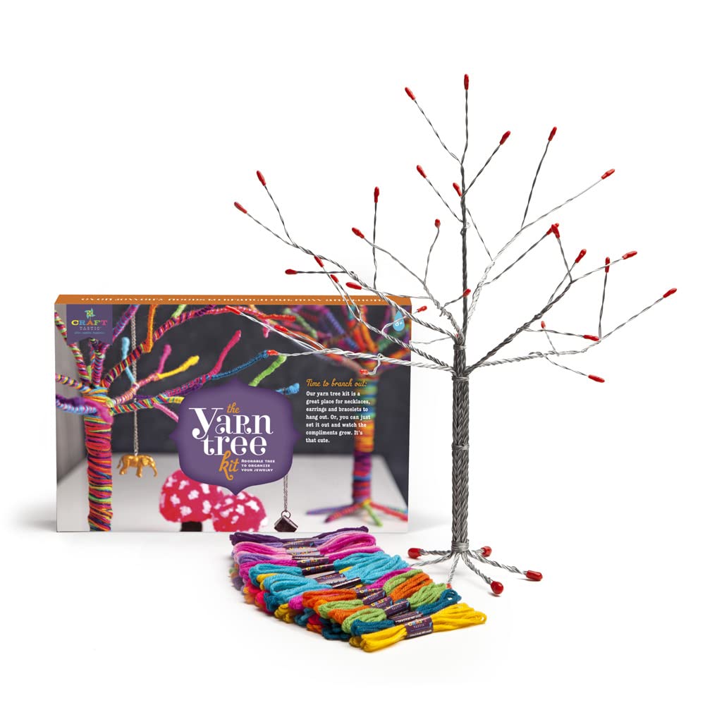 Craft-tastic – Yarn Tree Kit – Craft Kit Makes One 18" Tall Jewelry Organizer