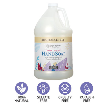 Ginger Lily Farms Botanicals All-Purpose Liquid Hand Soap Refill, Fragrance Free, 100% Vegan & Cruelty-Free, 1 Gallon