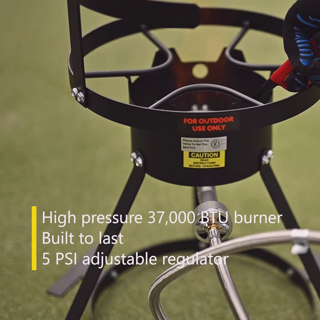 Barton 30QT Turkey Deep Fryer 37,000BTU Fish Fryer Pot Combo Boiler Steamer Roaster Clam Crawfish Pot Boiling Lid Seafood Cajun Gas Stove Burner Stand Injector