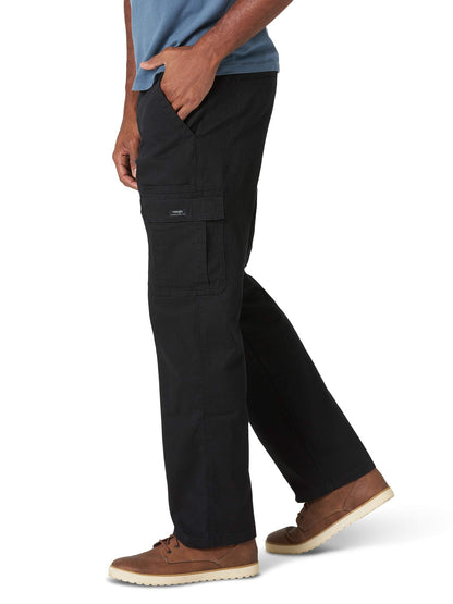 Wrangler Authentics Relaxed Fit Stretch Cargo Pant, Black, 36W x 32L