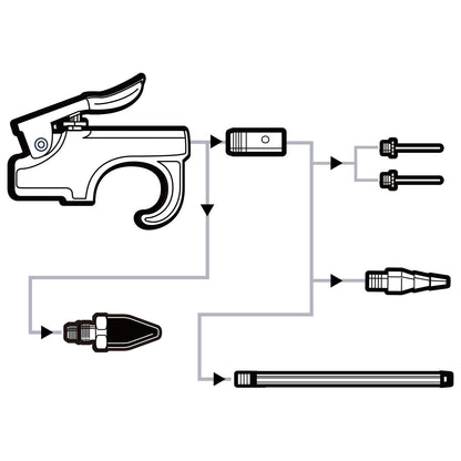 WYNNsky Air Blow Gun Accessory Kit with 5 Interchangeable Nozzles - 7 Pieces Air Compressor Tools Kit