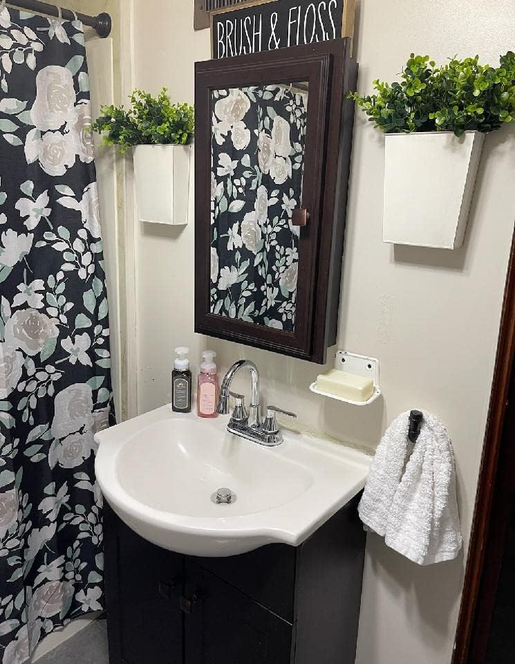 Dahey 2 Packs Metal Wall Planter with Artificial Plants, Farmhouse Wall Decor Hanging Wall Vase Boxs Galvanized Flowers Holder for Country Rustic Home Wall Decor, White