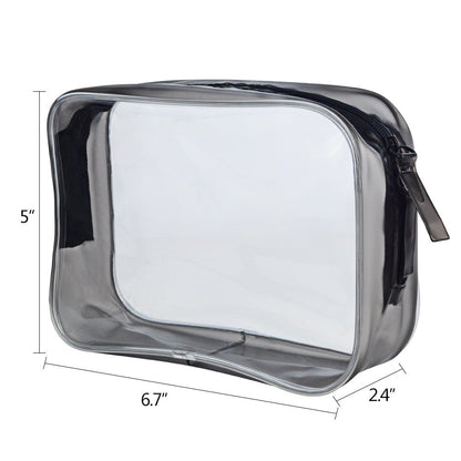 Wobe 5 Packs Clear Cosmetics Bag TSA Approved, PVC Zippered Toiletry Carry Pouch Portable Makeup Bag for Vacation Travel, Bathroom and Organizing Waterproof Makeup Bag Vinyl Plastic Organizer Case