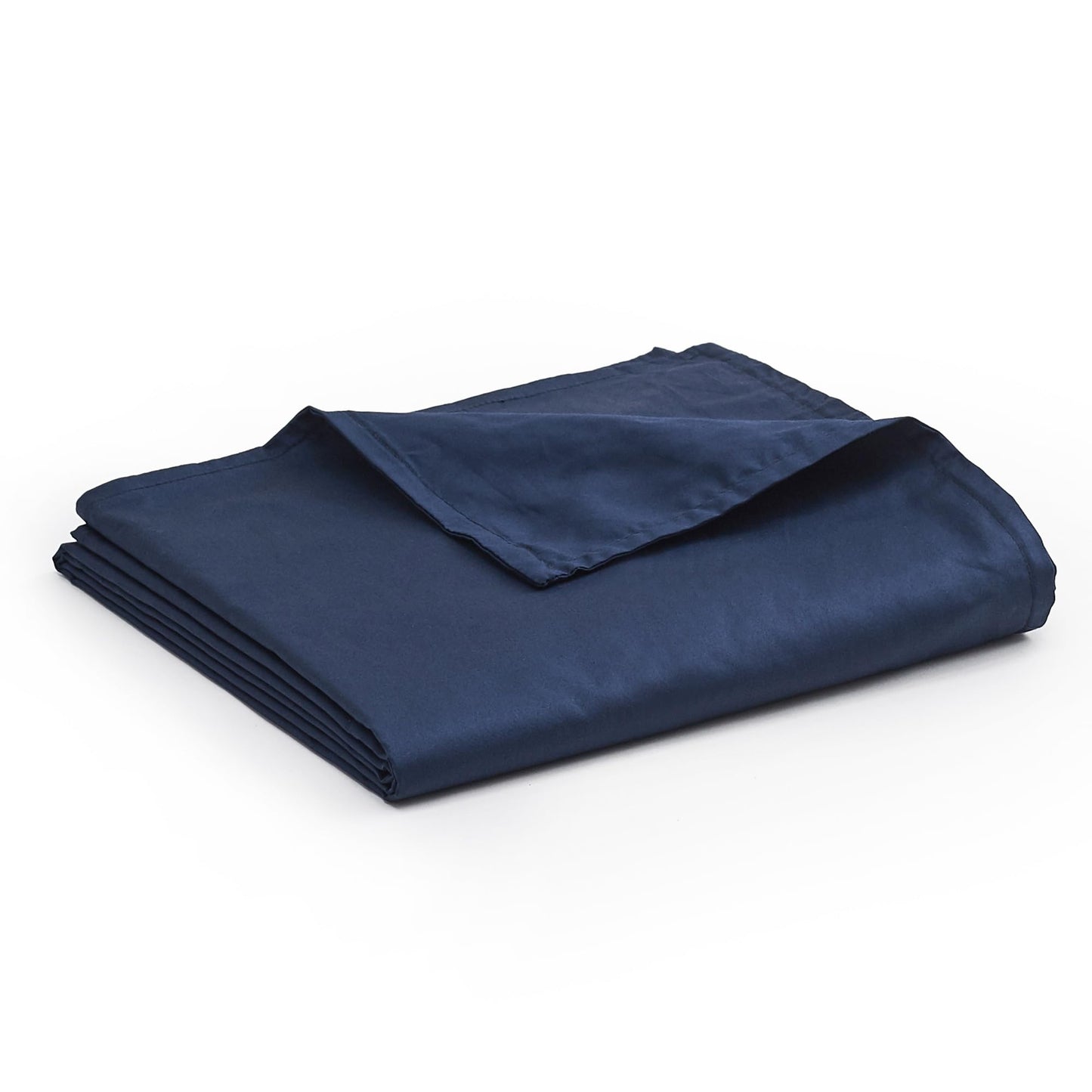 YnM Exclusive Cotton Duvet Cover for Weighted Blankets with 16 Strings (Navy, 60"x80")