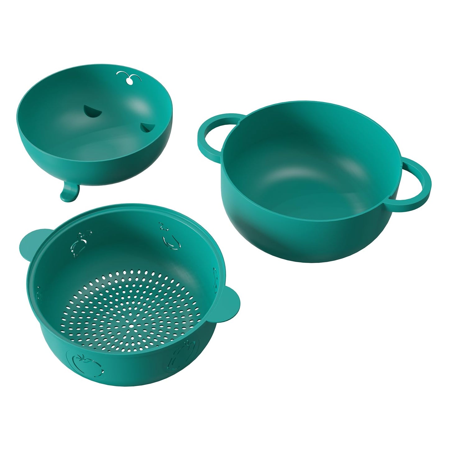 68 OZ Microwave Ramen Bowl, Noodle Cooker, Steamer for Cooking Food and Vegetables with Removable Strainer, Green