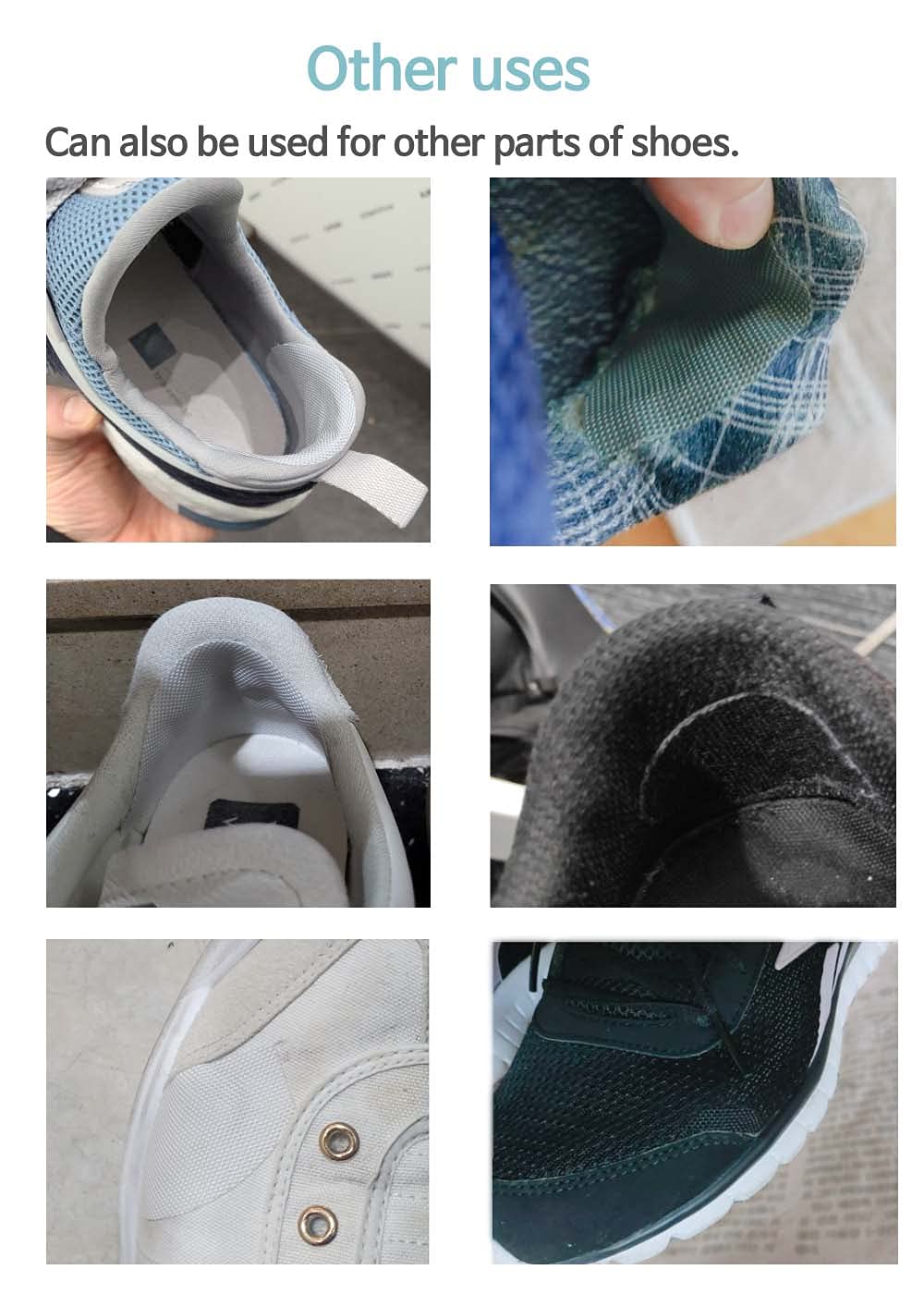 Shoe Toebox Toeburst Blowout Hole Prevention Insert/Patch (Black)