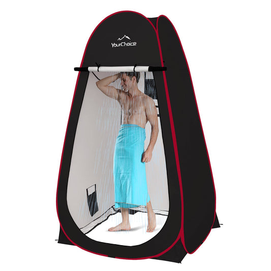 Your Choice XL Pop Up Privacy Shower Tent - Portable Changing Tent for Camping, Beach & Poolside - 82.6" Tall Double Storage Pockets & Carry Bag - Black