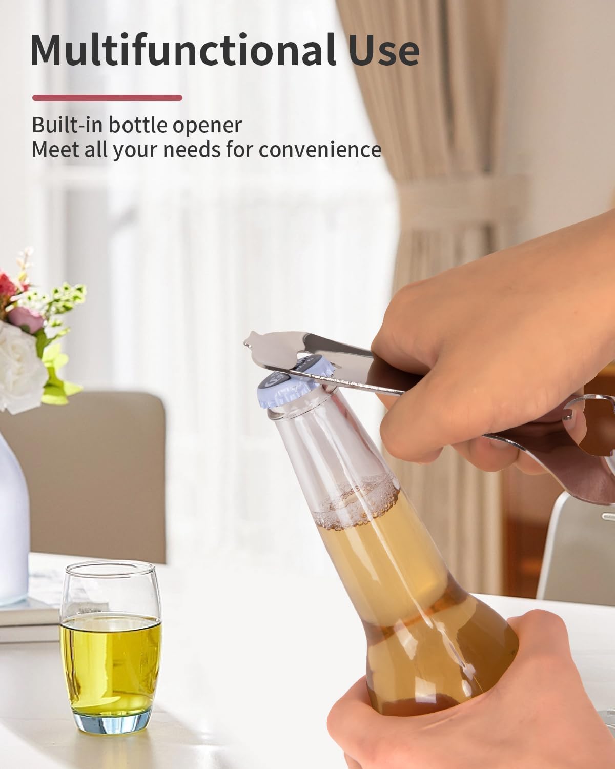 CYDW Mason Jar Opener Tool with No Lid Dents or Damage, Can Opener Manual Multi-Purpose, Easy Twist Manual Handheld Top Remover Utensil, Canning Supplies Tools and Bottle Opener, Made For Lifetime