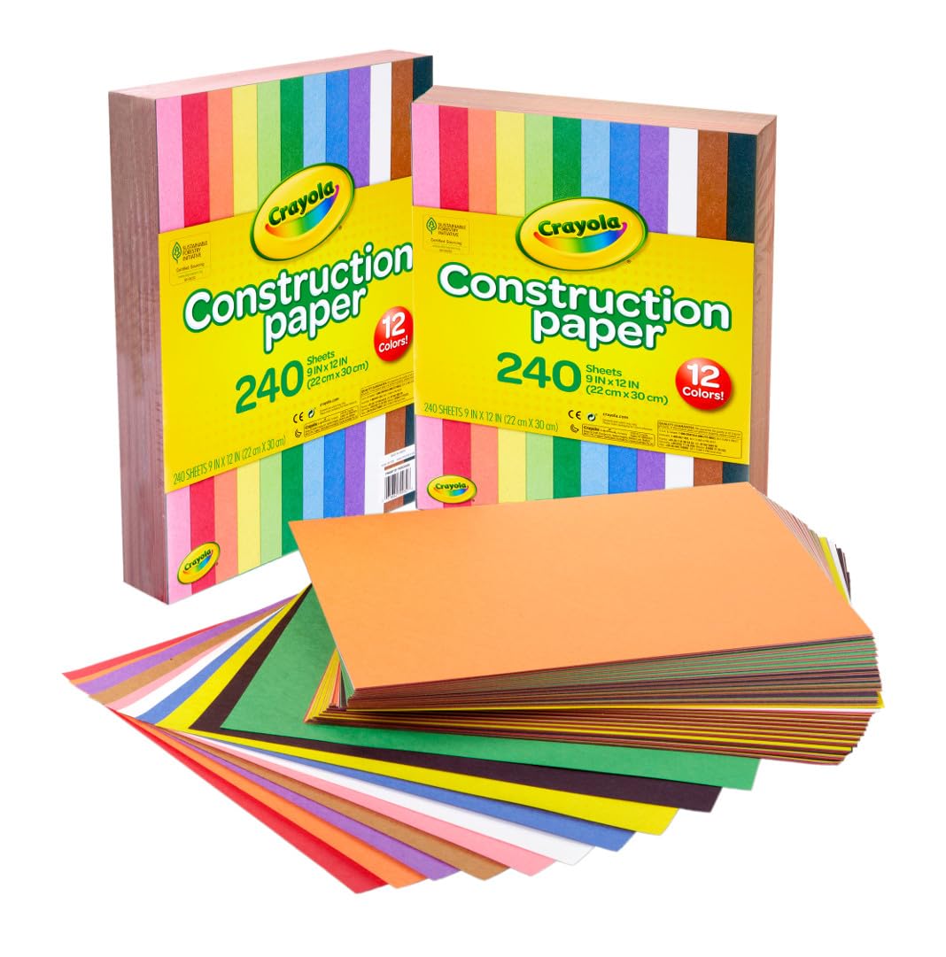 Crayola Construction Paper - 480ct (2pck), Bulk Teacher Supplies, Back to School Essentials For Kids, Classroom Must Have, Arts & Crafts Art Paper