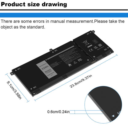 53Wh H5CKD Battery for Dell Vostro 5300 5301 5401 5501 5402 Latitude 3410 3510 Inspiron 5300 5401 5408 5409 5501 5508 5400 5406 5509 7405 7300 7500 2-in-1 Silver Edition 7T8CD TXD03 0H5CKD JK6Y6