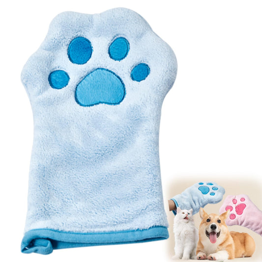 Supvlog Grooming Towel for Drying Pets – Ultra Absorbent Dog Towel with Embroidered Microfiber Design, Ideal for Small Dogs and Cats, Machine Washable, Blue, Tow01