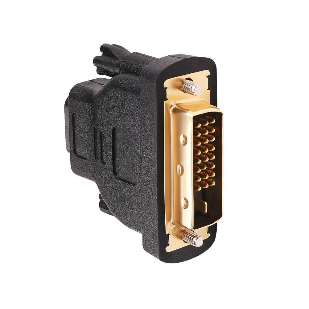 DTech DVI to HDMI Adapter DVI Male to HDMI Female Bi-Directional DVI-D Port Converter 4K 1080P Gold Plated Connector