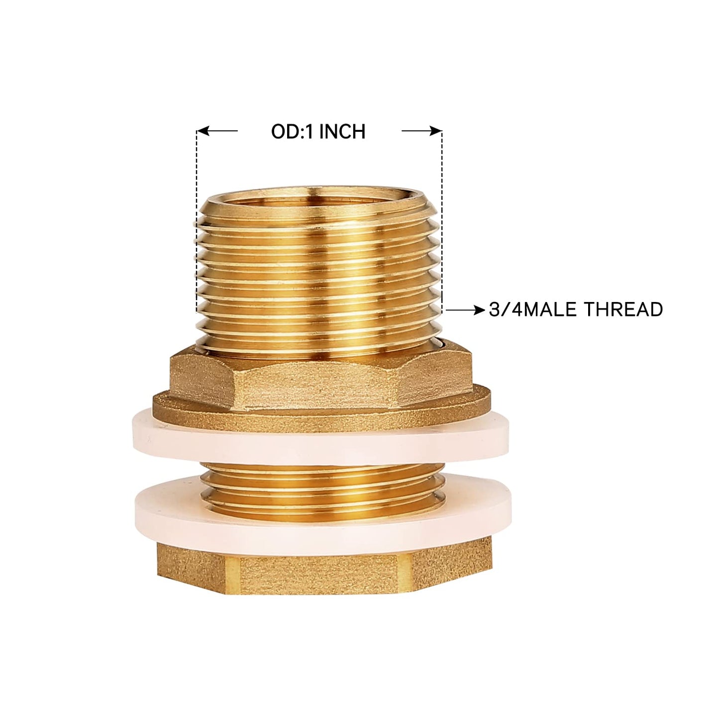 WADEO Rain Barrel Spigot, Brass Water Spigot with Bulkhead Fitting, Rain Water Faucet Kit with Thread Tape