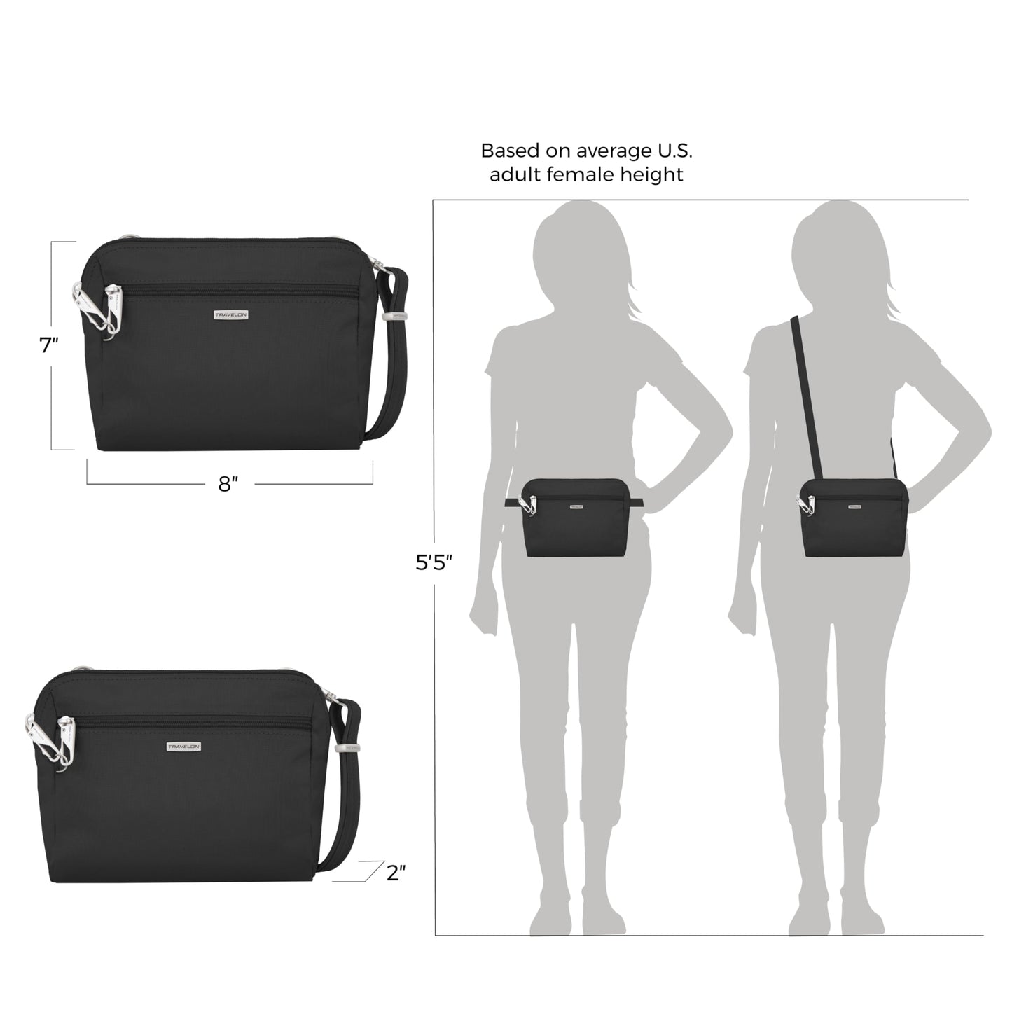 Travelon Anti-Theft Classic Convertible Crossbody & Waist Pack