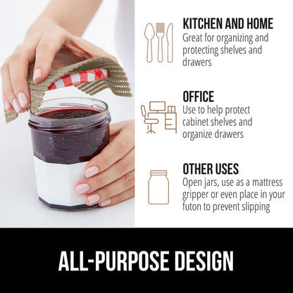 GORILLA GRIP powerGRIP Drawer Shelf and Cabinet Liner, Thick Strong Hold, Non-Adhesive Liners Protect Kitchen Cabinets and Cupboard, Bathroom Drawers, Easy Install, Breathable Mat, 12" x20', Beige