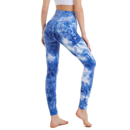 ccko Leggings for Women with Pockets, Womens Yoga Pants Tie Dye Stretch Workout Leggings High Waist Tummy Control, Tie Dye 10, L