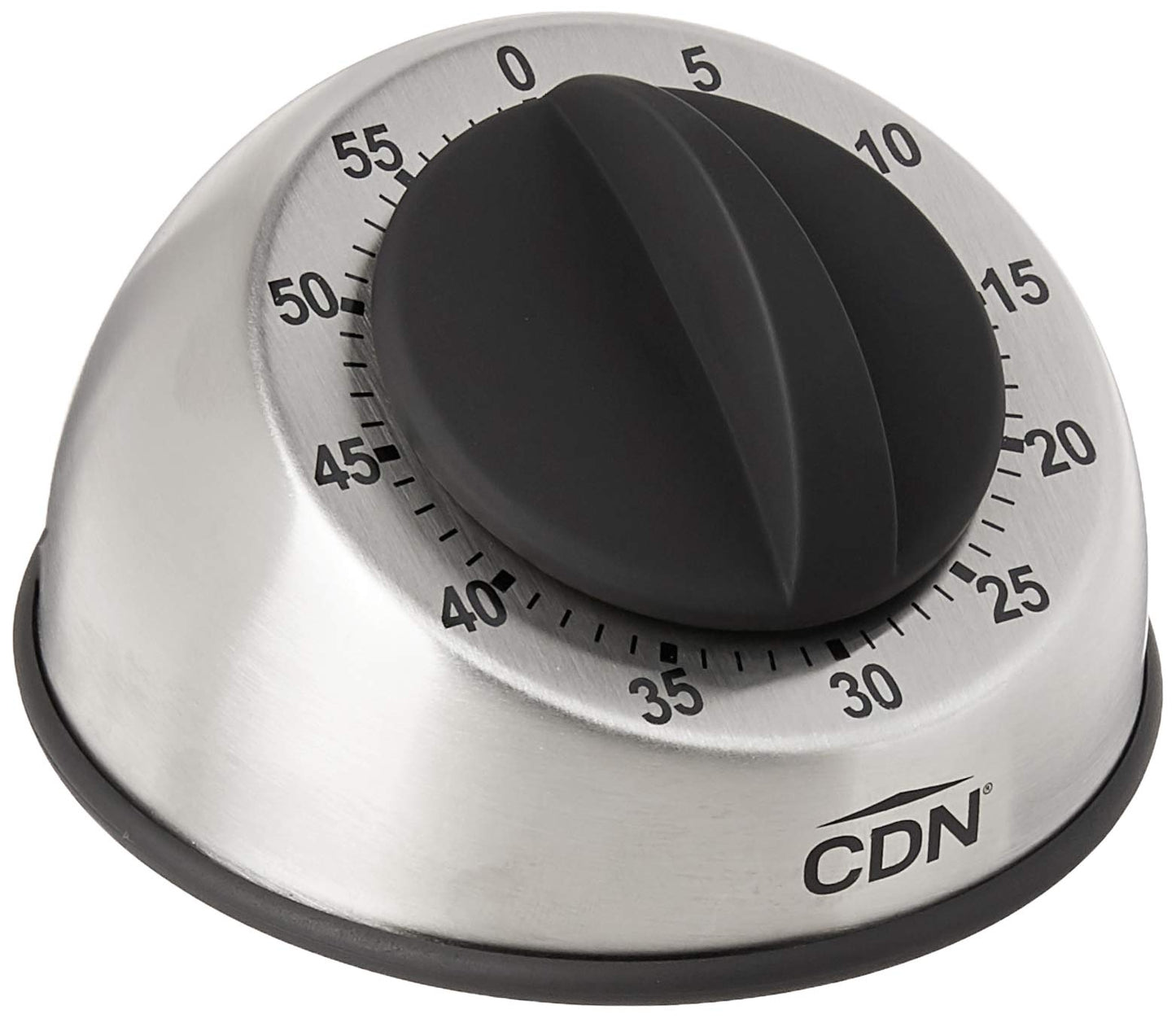 CDN Compact 60-Minute Mechanical Timer | Easy-to-Read 2.5” Dial | Loud 3-Second Alarm | Ideal for Cooking or Baking | Countertop or Wall Mountable | Silver Finish | MT1