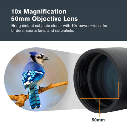 Celestron – Outland X 10x50 Binoculars – Waterproof & Fogproof – Binoculars for Adults – Multi-Coated Optics and BaK-4 Prisms – Protective Rubber Armoring, Black