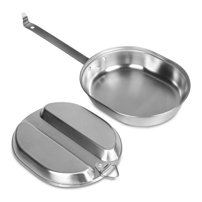Goetland 304 Stainless Steel US Military Mess Kit Plate Set GI Type Outdoor Camping Hiking Picnic BBQ Beach