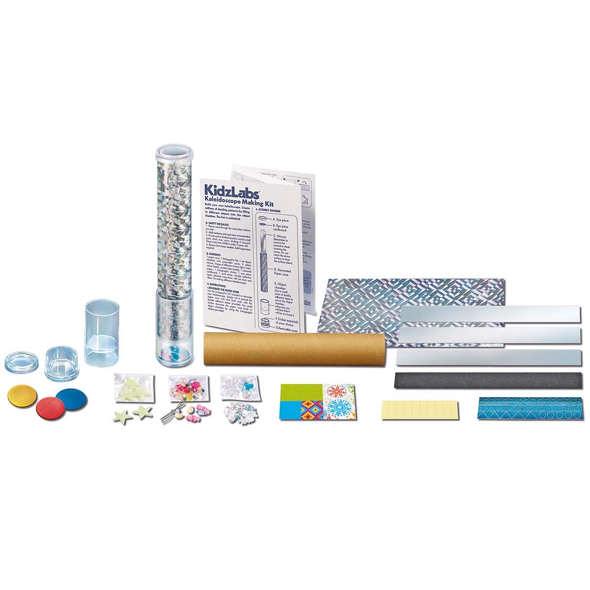 4M Kidzlabs Kaleidoscope Making Kit - Optical Light Physics Stem Toys Craft Gift for Kids & Teens, Boys & Girls (3435)