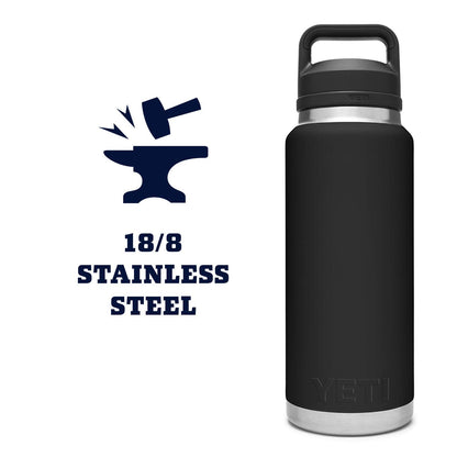 YETI Rambler 36 oz Bottle, Vacuum Insulated, Stainless Steel with Chug Cap, Black
