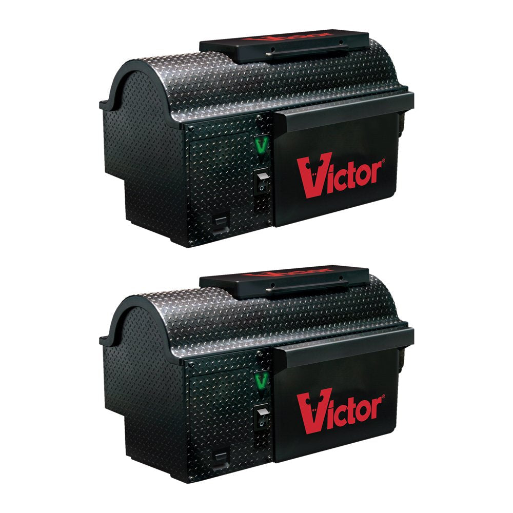 Victor M260 Indoor Multi-Kill Humane Electronic Mouse Trap - No Touch, No See Electronic Intant Kill Mouse Trap - 2 Traps, Black