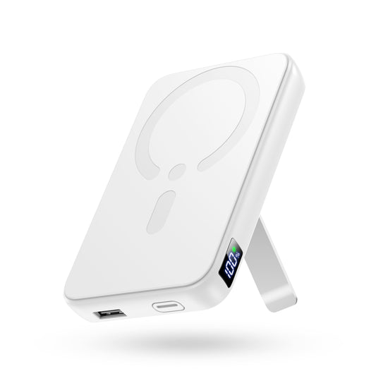 for Magsafe Portable Charger, 12000mAh Wireless Magnetic Power Bank with Stand and PD 20W USB C Fast Charging, for Magsafe Battery Pack Compatible with iPhone 16/15/14/13/12 Pro/Pro Max Series, Snow