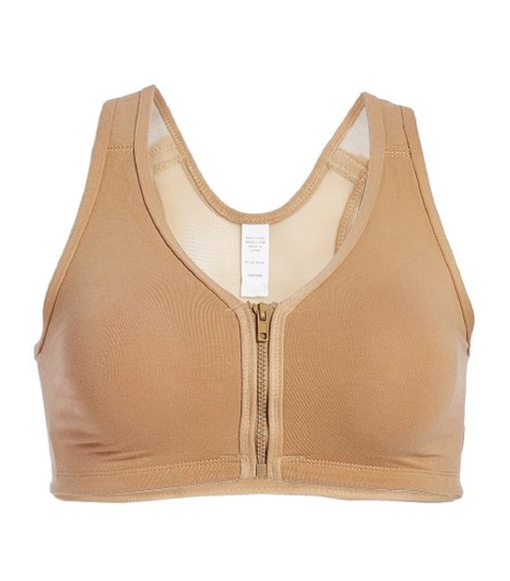 Valmont Zip-Front Sports Bra Oat, 42H/I