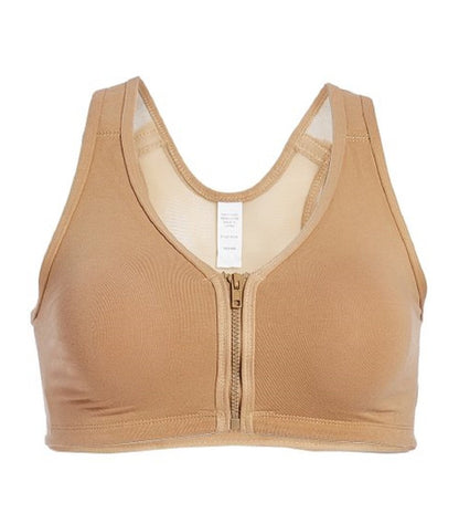 Valmont Zip-Front Sports Bra Oat, 42H/I