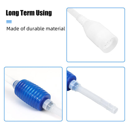 AQUANEAT Aquarium Vacuum Siphon, Hand Pump Fish Tank Water Changer, with Fish Net Algae Scraper 5 in 1 Cleaning Set