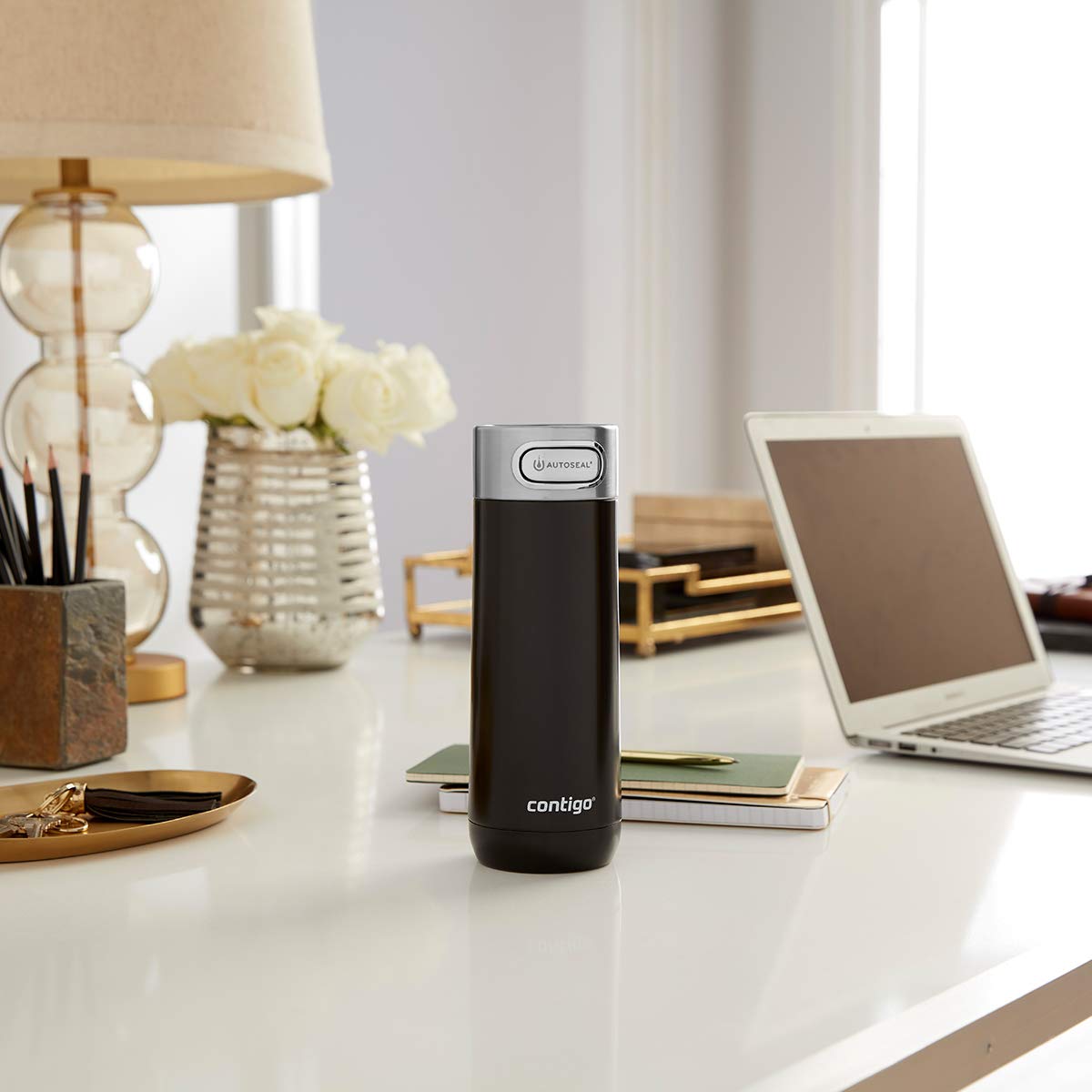 Contigo Luxe Vacuum-Insulated Stainless Steel Thermal Travel Mug 16 Ounces Stainless Steel