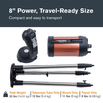 Celestron NexStar 8SE Computerized Telescope – 8-Inch Schmidt-Cassegrain Optical Tube – Fully Automated GoTo Mount with SkyAlign – Ideal for Beginners and Advanced Users – 40,000+ Object Database