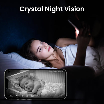 Cinnado Security Camera Indoor-2K 360° WiFi Cameras for Home Security，Pet/Dog/Baby Camera with Phone app, 2-Way Audio, Night Vision, 24/7 SD Card Storage, Works with Alexa & Google Home (2.4Ghz)-D1