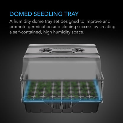 AC Infinity Humidity Dome, Heavy-Duty Germination Kit with 3 mm Thick Dome, Sturdy Drip Tray, 5x8 Cell Seedling Tray, and Vented Height Extension Panels, for Seed Starting, Propagation, Cloning Plants