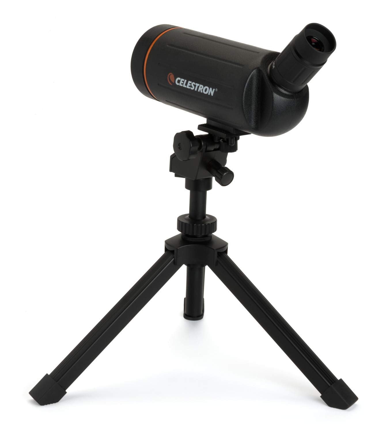 Celestron 52238 Mini Mak 70mm Angled Spotting Scope – Maksutov Spotting Scope – Great for Long Range Viewing – 25–75x Zoom Eyepiece – Multi-Coated Optics – Rubber Armored – Tabletop Tripod Included