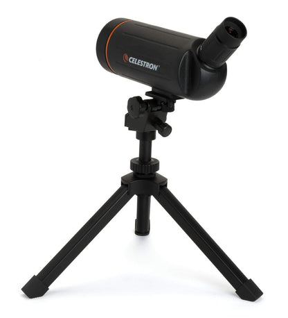 Celestron 52238 Mini Mak 70mm Angled Spotting Scope – Maksutov Spotting Scope – Great for Long Range Viewing – 25–75x Zoom Eyepiece – Multi-Coated Optics – Rubber Armored – Tabletop Tripod Included