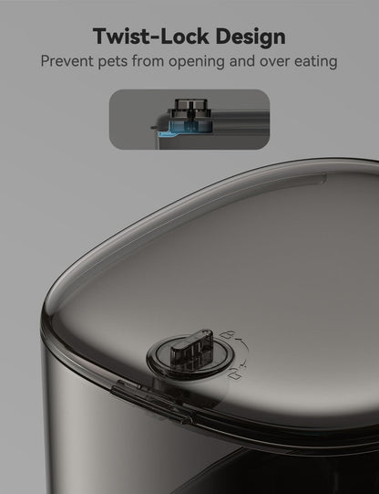 WOPET 6L Automatic Cat Feeder, WiFi Automatic Dog Feeder with APP Control for Remote Feeding, Cat Food Dispenser with Low Food Sensor and Voice Recorder, Up to 15 Meals Per Day