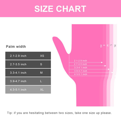 FINITEX Pink Nitrile Disposable Latex-Free Gloves - 3.5mil 100PCS/Box 9inch Long Powder-Free Guantes de Nitrilo Cleaning Medical Exam Food Cooking Glove (100, Medium)