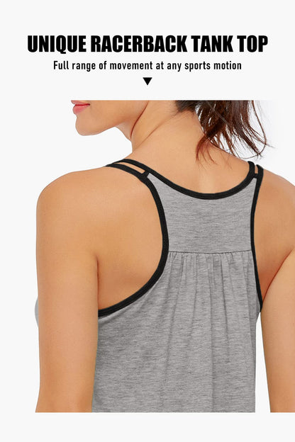 Yoga Workout Casual Relaxed fit Loose Tank top Sports Shirts Gym Fitness Athletic Exercise Tops Summer 2025 Grey