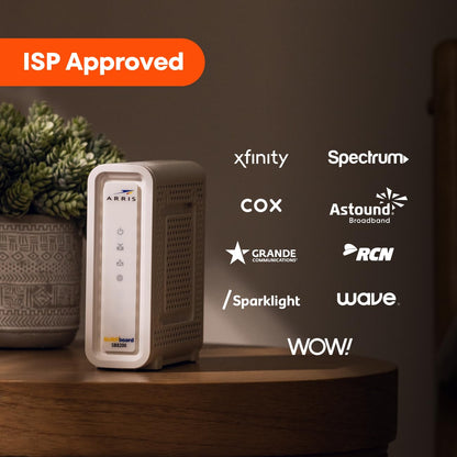 ARRIS (SB8200) - Cable Modem - Fast DOCSIS 3.1 32x8 Gigabit Cable Modem , Approved for Comcast Xfinity, Cox, Charter Spectrum, & more | 1 Gbps Max Internet Speed, 4 OFDM Channels - (No Built-in Wifi)