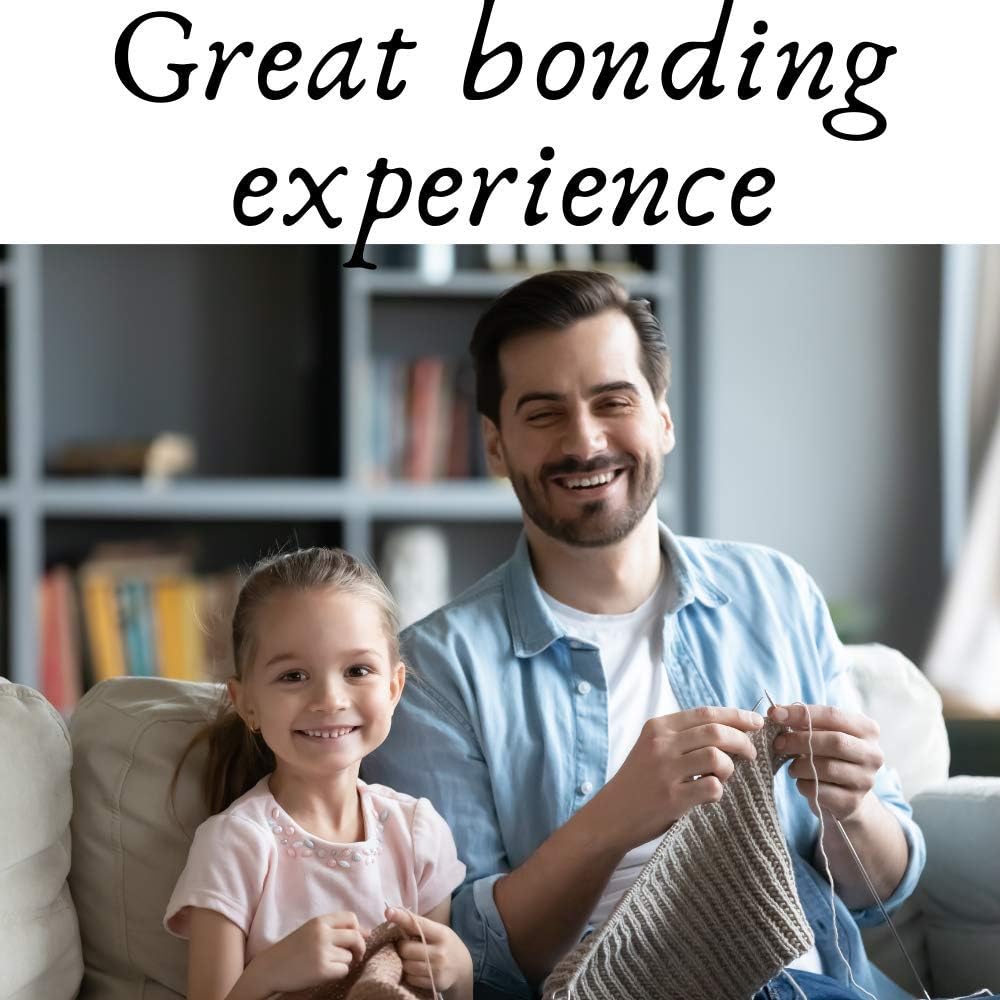 Thoughtful Stitch Knitting Kit for Beginners Adults & Kid Friendly- Complete Knitting Kit - Learn to Knit Yarn Set with Tutorial Book for Adult Hobbies - 100% Cotton Wool & Bamboo Knitting Needle