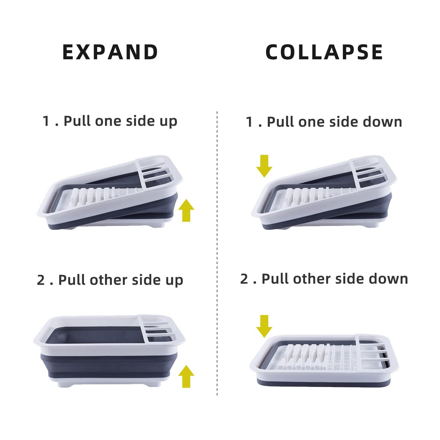 THANSTAR Collapsible Dish Drainer Portable Dinnerware Drainer Organizer for Kitchen RV Campers Travel Trailer Space Saving Kitchen Storage Tray