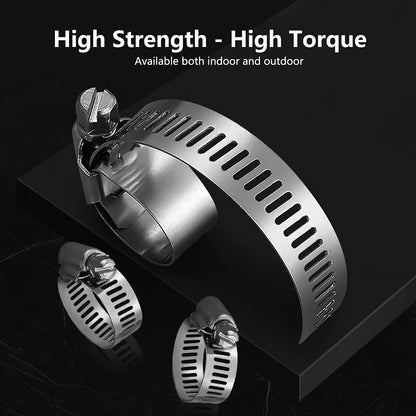 ZIPCCI Hose Clamp, 1 Inch Stainless Steel Worm Gear fuel line hose clamps, 19-29mm (25pack)