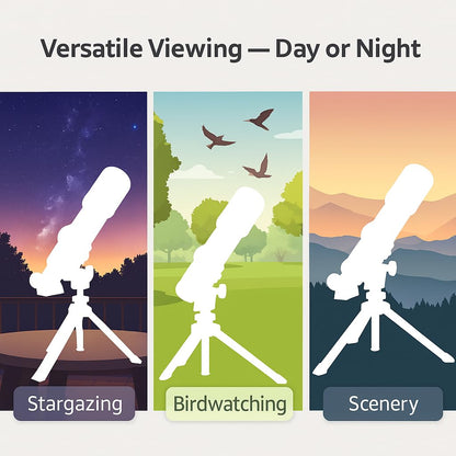 Barska Starwatcher Astronomical Refractor Telescope 300x Magnification for Beginners & Kids with Barlow Lens, 2 Interchangeable Eyepieces, Finder Scope, Table Top Tripod