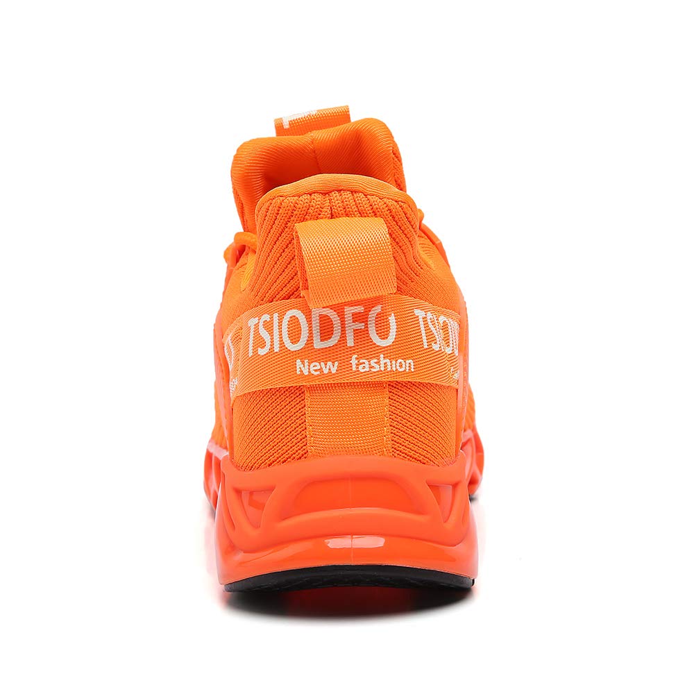 TSIODFO Slip on Sneakers for Women Sport Running Shoes Athletic Train Tennis Walking Shoes Ladies Gym Workout Jogging Fashion Sneaker Orange Size 8.5
