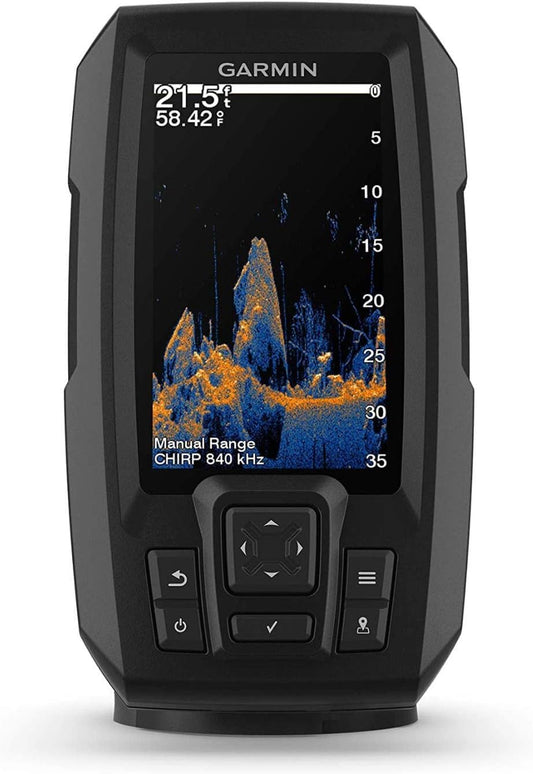 Garmin Striker Vivid 4cv, Easy-to-Use 4-inch Color Fishfinder and Sonar Transducer, Vivid Scanning Color Palettes - 010-02550-00