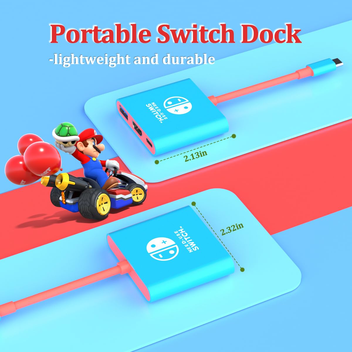 Switch Dock for Nintendo Switch Tv Adapter Portable Switch Docking Station, Switch TV Adapter Compatible Steam Deck/Switch OLED, USB C to HDMI Adapters Support 4K/1080P Switch TV Dock Mode